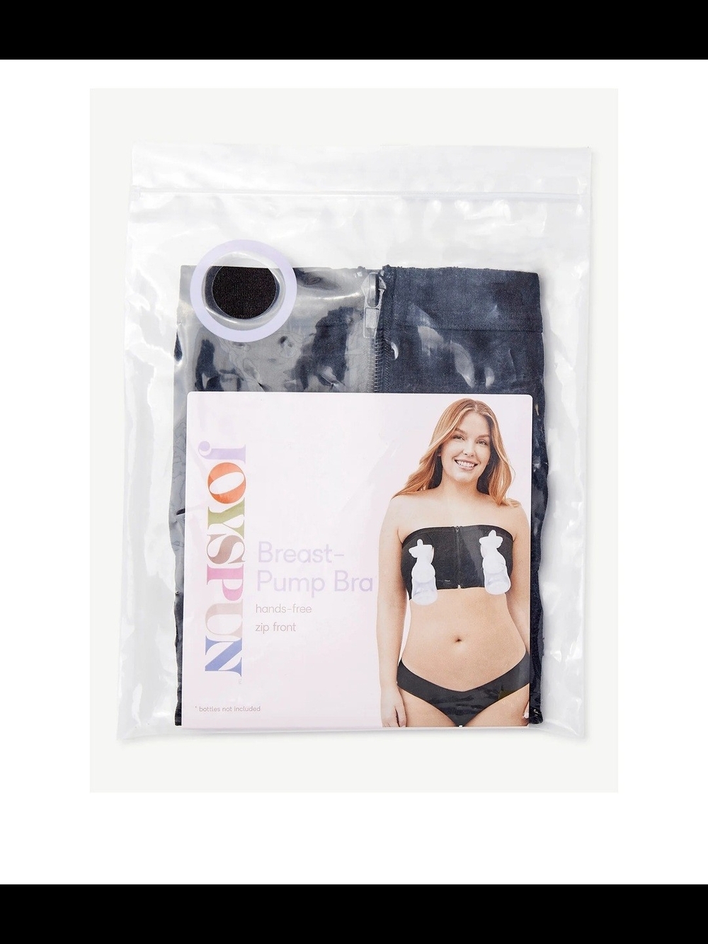 NWT Joyspun Maternity Hands-Free Pumping Bandeau Bra Large Black